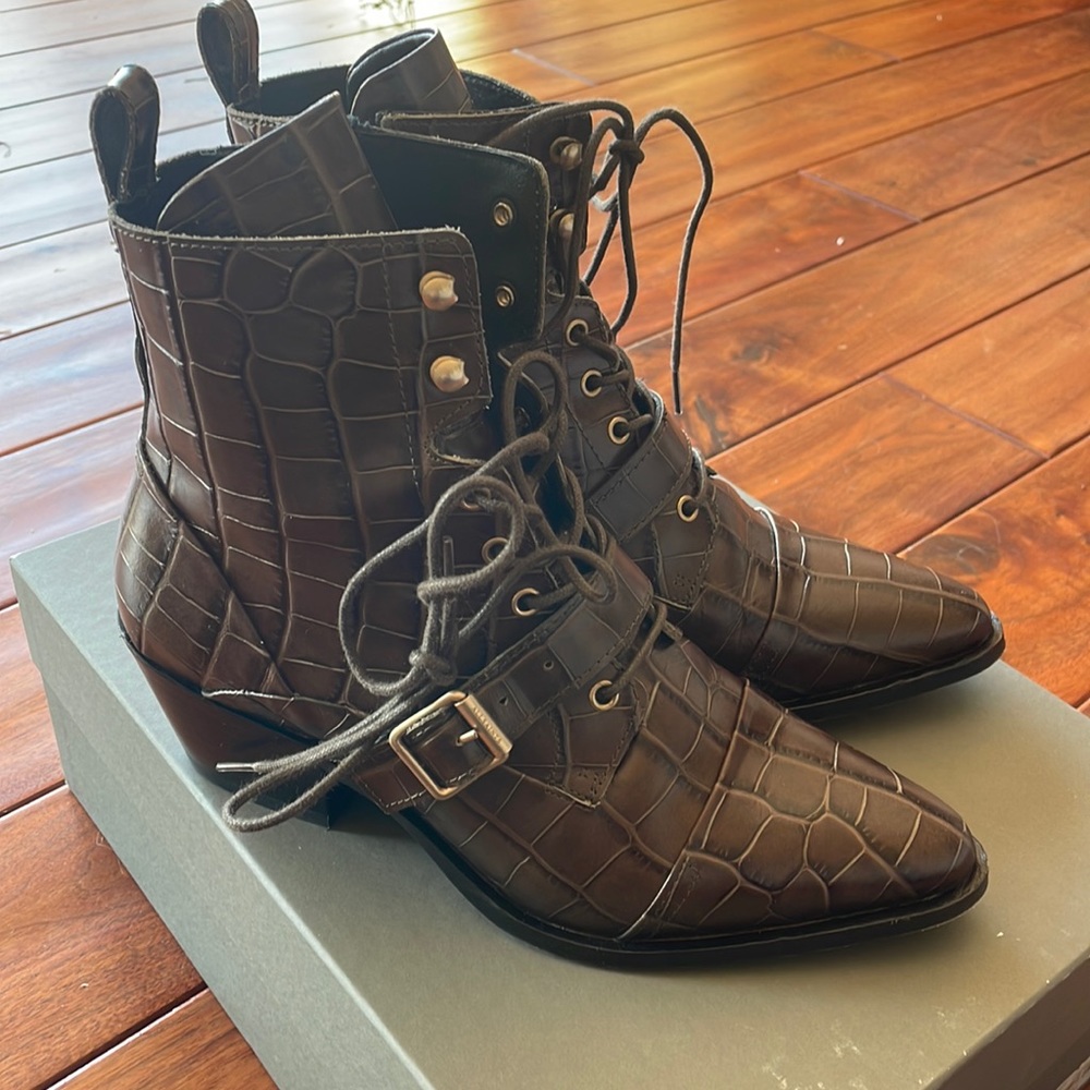 All saints Katy boot in dark khaki